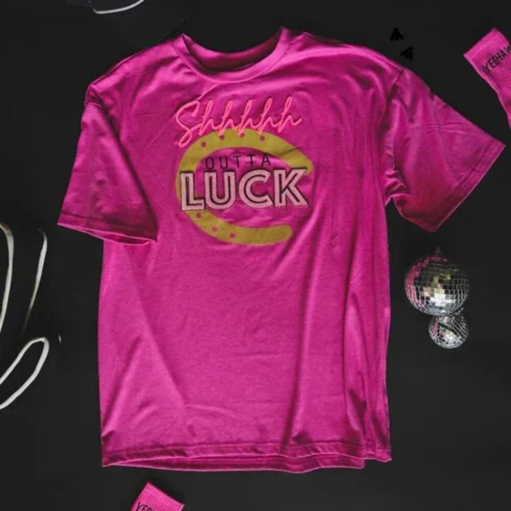 SHHHHHHHHHHH OUT OF LUCK GRAPHIC TEE NEW IN PACKAGE - Picture 3 of 7
